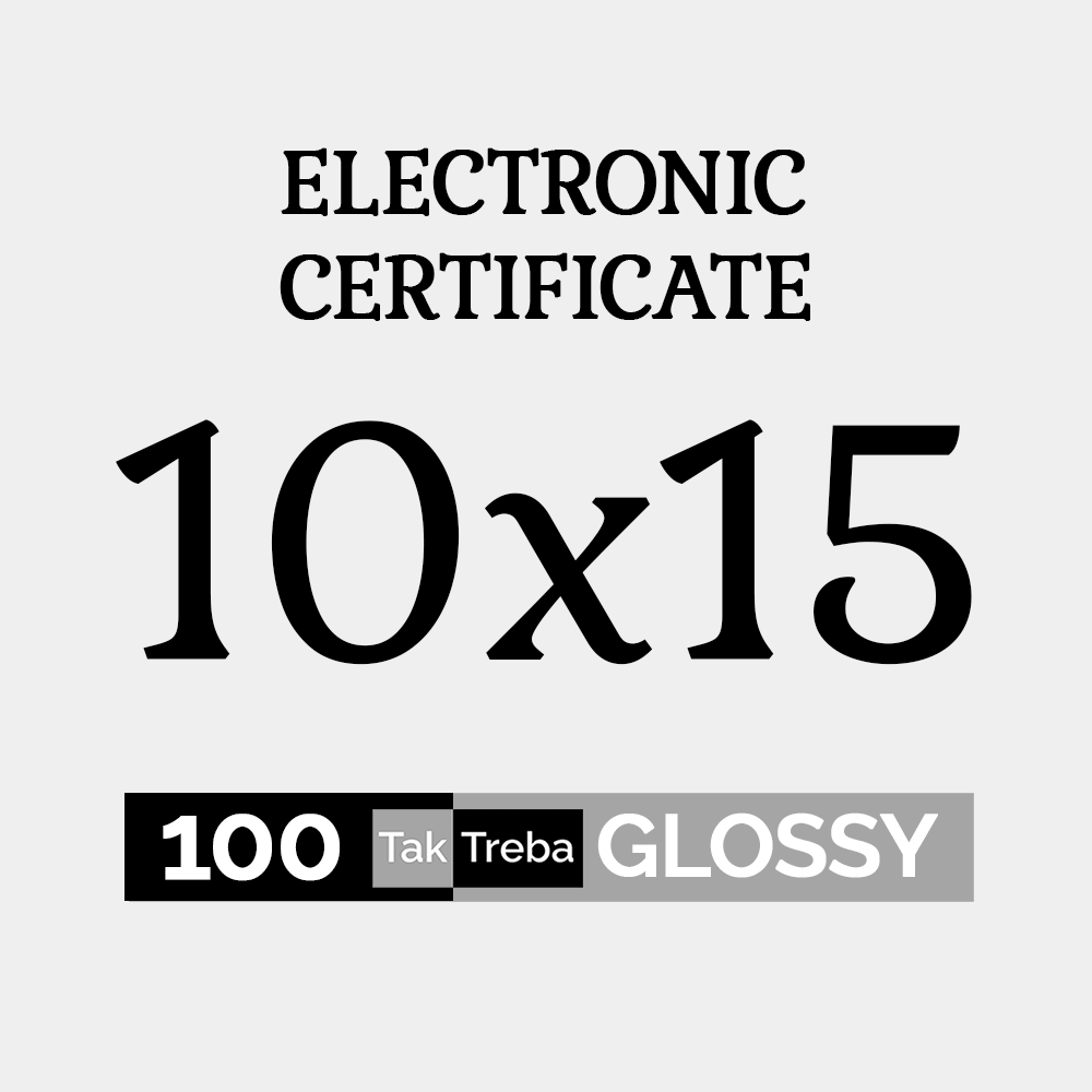 Elektroniczny bon podarunkowy do nadruku 100 błyszczących zdjęć 10x15 cm